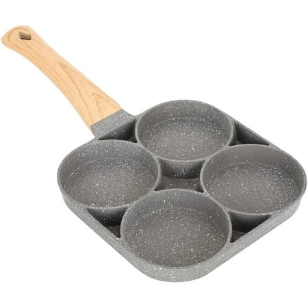 4-Holes Eggs Frying Pot Pancake Pan With Wooden Handle Induction Kitchen Cooking